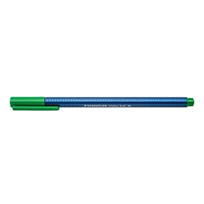 Abbildung von Staedtler 437 M 5 VE Kugelschreiber triplus ball (ergonomischer Dreikantschaft, Linienbreite M, Farbe grün, wischfest, Kartonetui mit 10 Kugelschreibern)