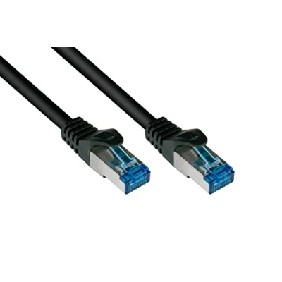 Abbildung von Good Connections® SmartFLEX Cat.6A Patchkabel 20 m Hochflexibles kurzes 10 GIGABIT PREMIUM Ethernetkabel KUPFERLEITER / CU Rastnasenschutz S/FTP PiMF halogenfrei (LSZH) 500MHz SCHWARZ