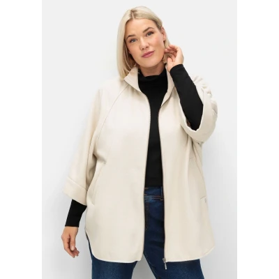Abbildung von Sheego Hemdjacke Große Größen in lockerer Cape Form, mit Wollanteil
