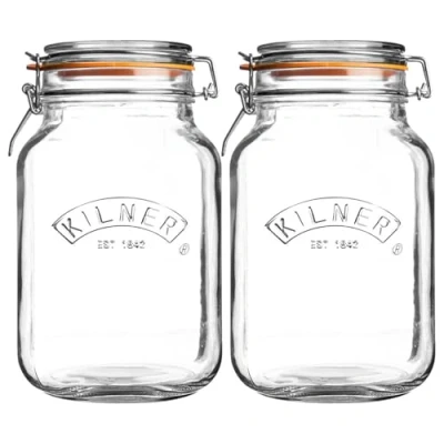 Abbildung von KILNER Vorratsdose Vorratsglas &#039;Quadratisch&#039; mit Bügelverschlu, Glas, Edelstahl