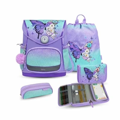 Abbildung von Belmil Compact Plus Premium Schulranzen Set 4 teilig Serenity