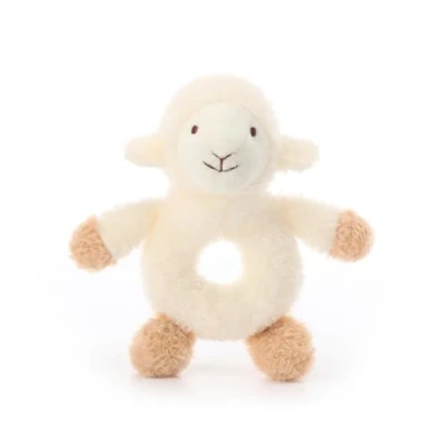Abbildung von Apricot Lamb Baby rasselt Spielzeug, Rassel Schaf Lamm,weicher Greifling Spielzeug,Baby Spielzeug,Geschenk zur geburt, 12cm
