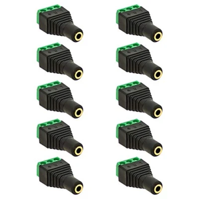 Abbildung von 10x Klinken Buchse 3,5mm Adapter &gt; Terminal Block 3 Pin Schraub Klemmen Vergoldet