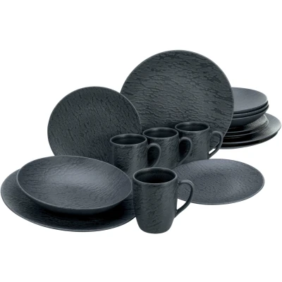 Abbildung von CreaTable Kombiservice &quot;Schiefer Black&quot;, (Set, 16 tlg.), robuste, kratzfeste, seidenmatte Glasur