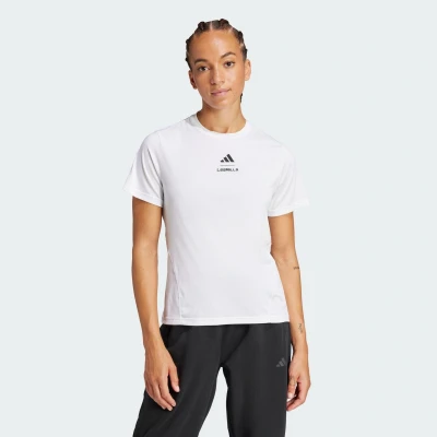 Abbildung von adidas Performance LES Mills Graphic Tshirt print, Damen, Größe: Small, White