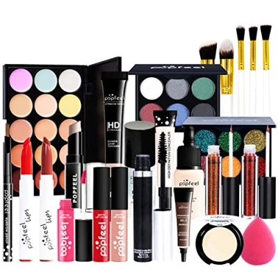 Abbildung von FantasyDay Multifunktions Exquisite Make up Geschenkset Kosmetik Schmink Kit für Gesicht, Augen und Lippen Makeup Paletten Schminkkoffer mit Lidschatten Palette, Lippenstift, Rouge, Mascara, Pinsel