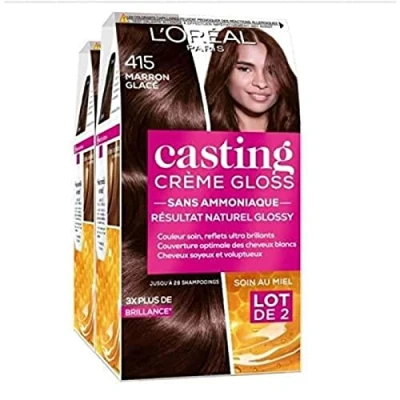Abbildung von L&#039;Oréal Paris Casting Cream Gloss, Ton in Tönung, Haarfarbe ohne Ammoniak Eisbraun (415)