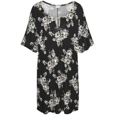 Abbildung von LASCANA Longshirt mit dezentem Blumendruck, Shirtkleid weiten Ärmel