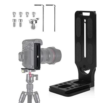 Abbildung von Aicharynic L Halterung Schnellwechselplatte förmige Vertikale Universal DSLR Kamera Aluminum, Compatible with die meisten Stative, Einbeinstative, Gimbal Stabilisatoren