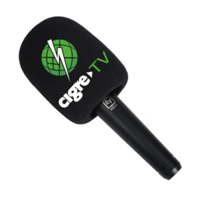 Abbildung von Mikrofon Schaumstoff Windschutzscheiben, personalisiertes Logo für Handgriff Mikrofon, Schaumstoffabdeckungen, gedruckt TV Interview, Rundfunk, Radiosender