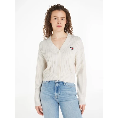 Abbildung von Tommy Jeans Curve Strickjacke &quot;TJW BADGE V NECK CARDIGAN EXT&quot;, Große Größen