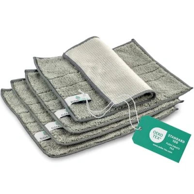 Abbildung von ELEXACLEAN Spültuch Spüllappen, Mikrofaser waschbar, (Set, 4 tlg., 24x20 cm), fusselfrei, für Küche, Geschirr, Haushalt