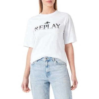 Abbildung von Replay Piece DYED Heavy Tshirt print, Damen, Größe: XS, White