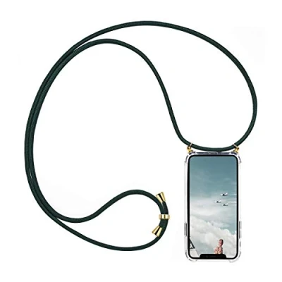 Abbildung von Verco Handykette für Samsung Galaxy M31 Hülle, Schutzhülle mit Kordel Hülle Band 2. Generation Case Halskette zum umhängen, Grün