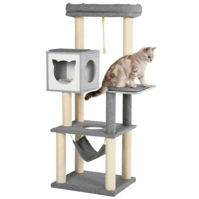 Abbildung von Kratzbaum Katzenbaum Kletterbaum für Katzen Mehrstufiges Multiaktivitätszentrum mit Katzenkiste Häng