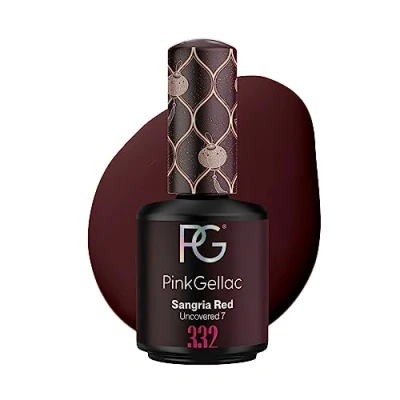 Abbildung von Pink Gellac UV Gel Nagellack 332 Sangria Red 15 ml Shellac Dunkelrot Nail Polish Gelnagellack für Lampe Einfache Anwendung Lack Made in Holland