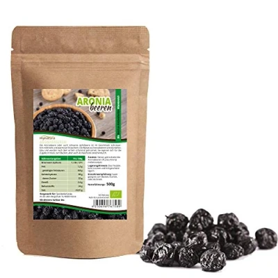 Abbildung von Mynatura BIO Aroniabeeren getrocknet Aronia Beeren Vitamine Mineralien Veganer Rohköstler (1000g)