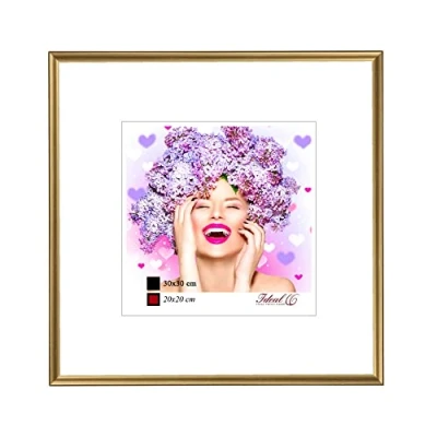 Abbildung von Photo Style Kunststoff Bilderrahmen quadratisch Foto Rahmen Picture Frame Collage: Farbe: Gold Format: 40x40