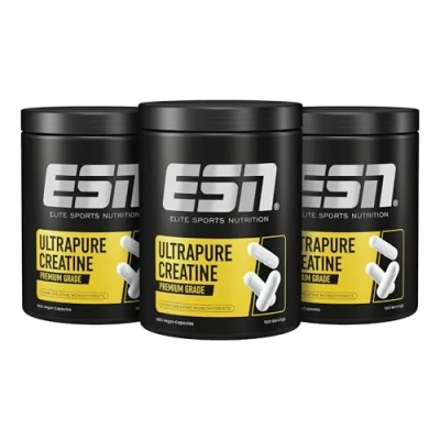 Abbildung von ESN Ultrapure Creatine Monohydrate, 3 x 300 Kapseln, Portionen, Kreatin vegan made in Germany
