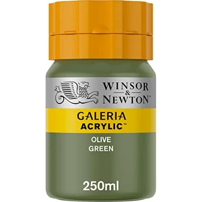 Abbildung von Winsor &amp; Newton 2137447 Galeria Acrylfarbe, hohe Pigmentierung, lichtecht, buttrige Konsistenz, 250 ml Tube Olivgün