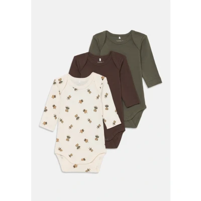Abbildung von Name it Nbmbody Robot 3 PACK Unisex Body für Kinder, Größe: 56, Jet stream/tea leaf/bracken