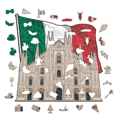 Abbildung von Iconic Puzzles, Milan Cathedral, 100% ökologisch nachhaltiges Holzpuzzle mit offizieller Lizenz, Größe L, 500 Teile