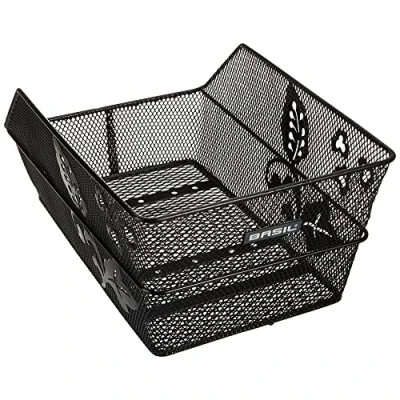 Abbildung von Fahrradkorb Für Gepäckträger Basil Cento Flower 45 X 31 21 Cm Schwarz