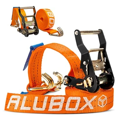 Abbildung von ALUBOX Zurrgurt Spanngurte mit J Haken 4 Stück 38mm breit Größenwahl (2 St)