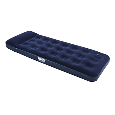Abbildung von Bestway Luftbett Blue Horizon Step mit interner Fußpumpe Single XL/Lo 185 x 76 28 cm, Blau