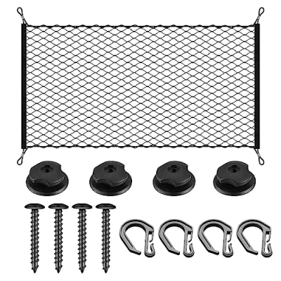 Abbildung von PUERHUACI Gepäcknetz Auto,Kofferraumnetz Auto 80 x 60 cm,Auto Netz Kofferraum,Kofferraum Ladungssicherung,Netz Auto,Gepäcknetz Kofferraum,Dachnetz Auto,Autonetz