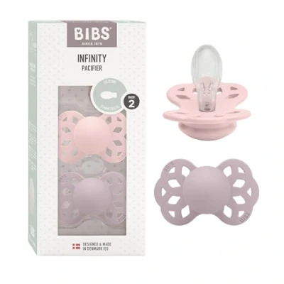 Abbildung von BIBS Infinity Schnuller 2er Pack Silikon Größe 2 Symmetrisch, Blossom/Dusky Lilac