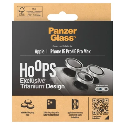Abbildung von Apple iPhone 15 Pro Panzerglas PanzerGlass Camera Protector Hoop Optic Rings Kameraprotektor für das / Max