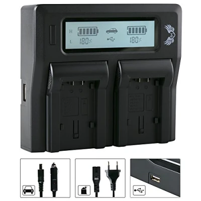 Abbildung von SK LCD Dual Doppel Akku Ladegerät für Panasonic VW VBK180 VBK360 VBL090 VBY100 VBT380 VBT190 und weitere