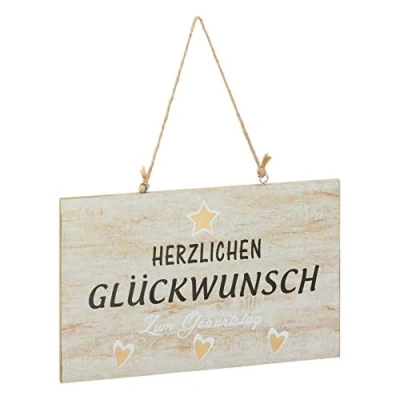 Abbildung von Cepewa Holzschild Herzlichen Glückwunsch zum Geburtstag/Geburtstagsgeschenk