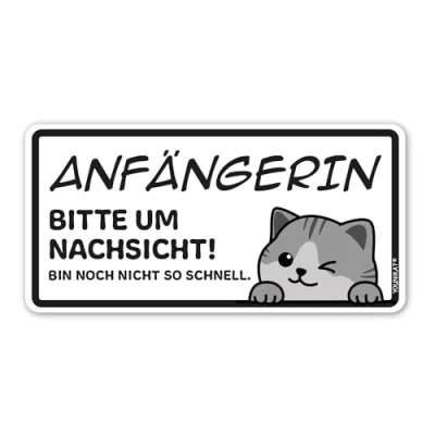 Abbildung von Auto Magnet Schild Anfängerin! Katze I 20 x 10 cm Fahranfänger in kfz_768