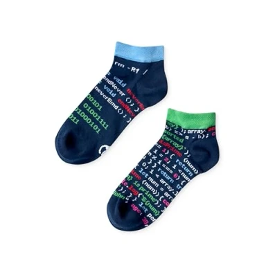 Abbildung von Dedoles Socken Unisex Damen Herren &amp; Kinder Baumwolle viele lustige Designs 1 Paar Geschenk links rechts verschieden, Farbe: Blau, Motiv: Entwickler Developer Coding (Knöchelsocken), Gr. 43 46