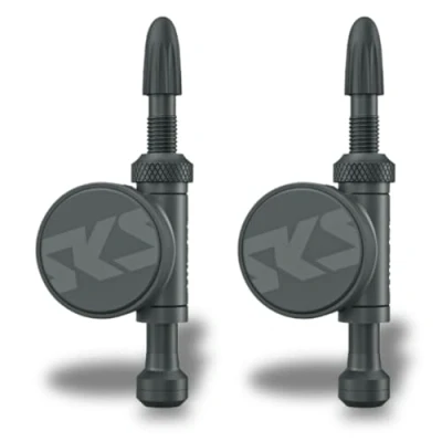 Abbildung von SKS GERMANY AIRSPY TL SET STANDARD 60MM Reifendrucksensor für Fahrräder (für Tubeless Reifen, Digitalmanometer, staub &amp; wasserdicht, In App Alarm bei Druckabweichung), Schwarz