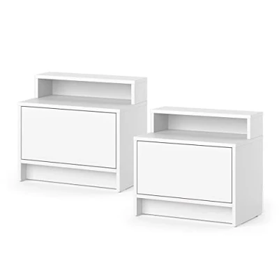 Abbildung von Vicco Nachtschrank Naara, Weiß, 50.2 x 46.4 cm 2er Set