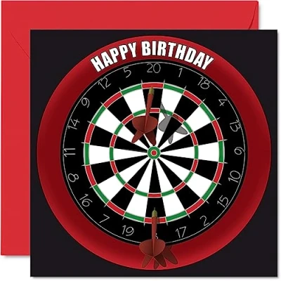 Abbildung von Stuff4 Lustige Geburtstagskarte zum 43. Geburtstag für Männer und Frauen Dartscheibe Happy Birthday Karte Vater, Mutter, Bruder, Schwester, Großvater, Oma, Onkel, Tante, 145 mm x mm,
