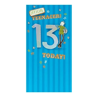 Abbildung von UK Greetings Geburtstagskarte zum 13. Geburtstag für Ihn/Freund, 3D Effekt