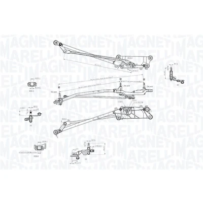 Abbildung von MAGNETI MARELLI 085570758010 Scheibenwischergestänge vorne VOLKSWAGEN: Touareg I, PORSCHE: Cayenne