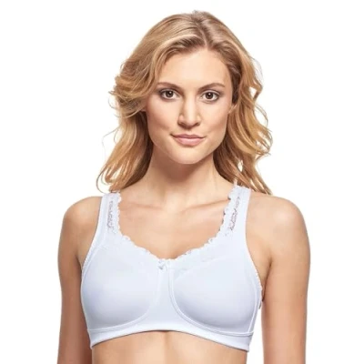 Abbildung von Susa Prothesen BH Damen ohne Bügel Care 19850 BHS mit vorgeformten Taschen I Hoher, optimaler Halt Strapazierfähig weiß 85C