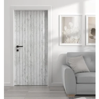 Abbildung von MyMaxxi Tür bekleben mit Türtapete Selbstklebend 90x200 Holzwand Weiss verschönern Türfolie Türaufkleber XXL Aufkleber Folie Türposter Türklebefolie Baum Rustikal