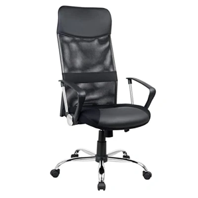 Abbildung von Sigma Chefsessel EC13, Chrom/PVC/Mesh, 119 x 62 69.5 cm, Bürostuhl, mit Multifunktionsmechanismus, schwarz