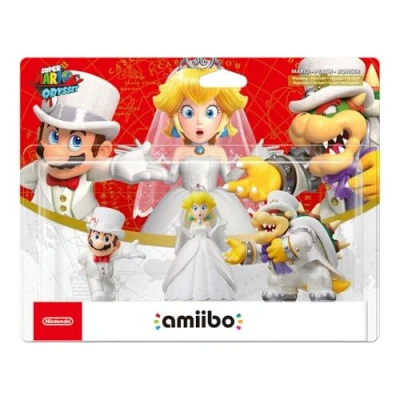Abbildung von Nintendo Sammelfigur amiibo Hochzeits Mario + Peach Bowser Odyssey Collection (3er Pack Figur, 3 St., digitale Inhalte), NFC Funktion