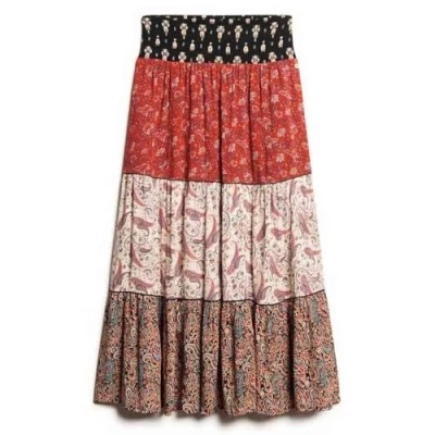 Abbildung von Superdry Printed Maxirock, Damen, Größe: 38, Mediterranea print