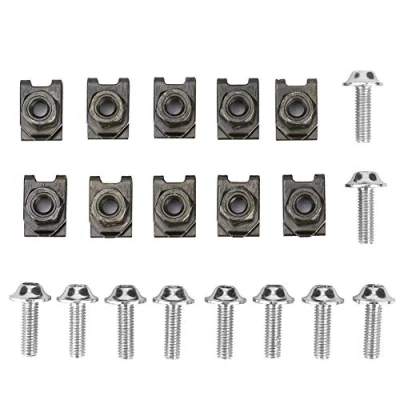 Abbildung von Motorrad Verkleidungsschraubensatz, 10x M5 Verkleidungsschraubensatz Schraube Spire Speed Fastener Clip Nut(Silber) Auto tuning