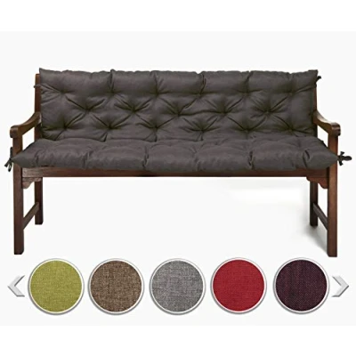 Abbildung von sunnypillow Bankauflage Stuhlkissen viele Farben und Größen zur Auswahl, 100 cm x 40 anthrazit