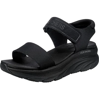 Abbildung von Skechers Damen D&#039;LUX Walker New Block Sportsandale, Black Mesh, 39 EU