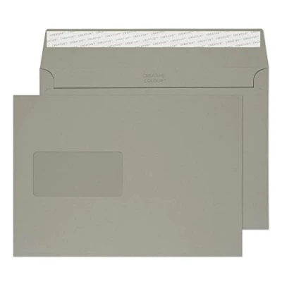 Abbildung von Blake Creative Colour 325W Briefumschläge Haftklebung Mit Fenster Steingrau C5 162 x 229 mm 120g/m² 500 Stück